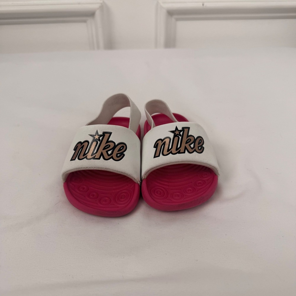 Nike Kawa SE Baby Toddler Slides Pink White Stars DN3971-100 Size 6C